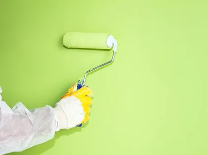 green color paint on wall